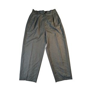 Pierre Cardin‎ Women's Wool Pleated Pants Size 14 Gray Tailored Office Career